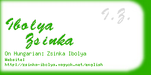 ibolya zsinka business card